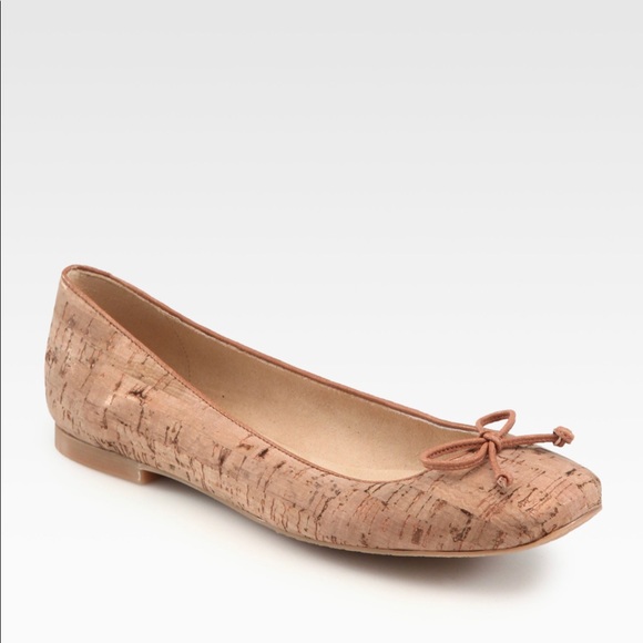 Stuart Weitzman Stringon Metalic Cork Ballet Flats - Picture 2 of 7